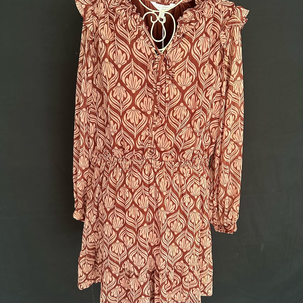 LC Lauren Conrad Terracotta and Cream Dress
